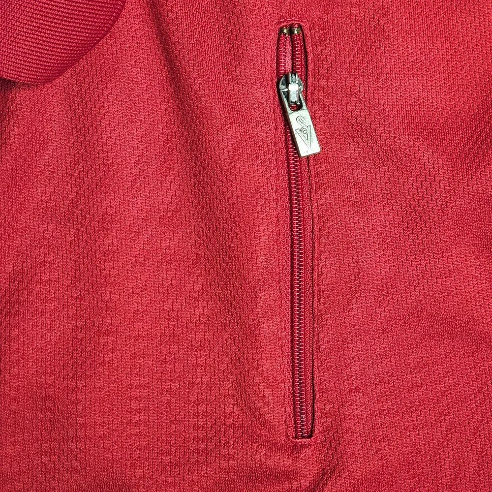 Scottevest Polo Shirt Mens Small Red Zip Pocket Performance Stretch Travel TEC - Picture 4 of 15